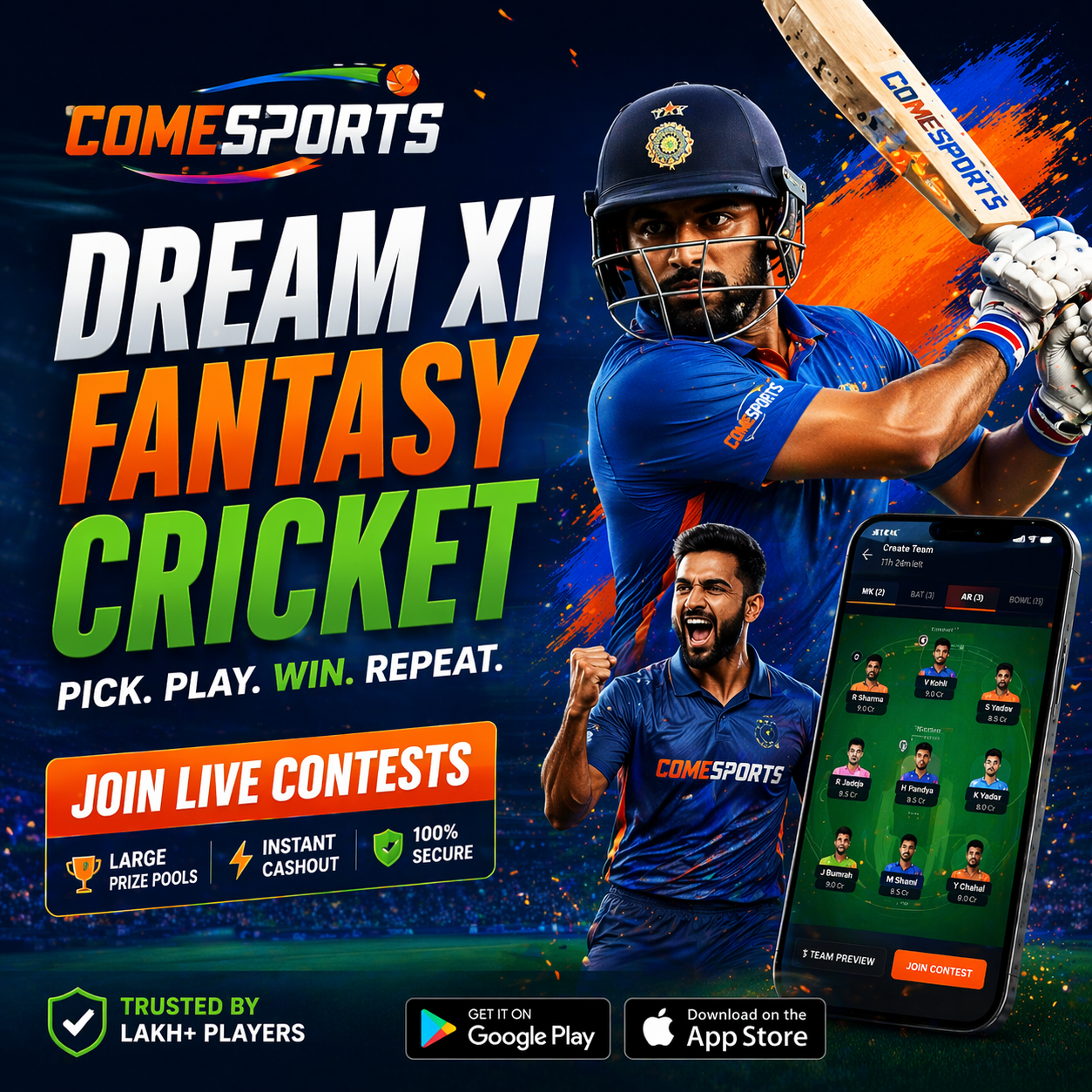 COME CLUB fantasy sports main visual