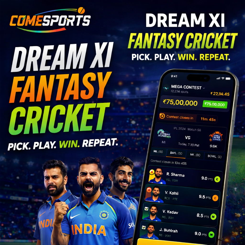 COME CLUB fantasy cricket challenge visual